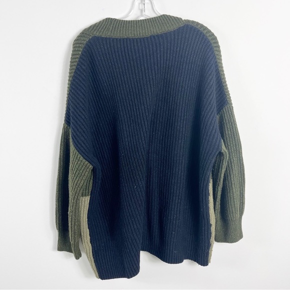 Zara Oversized Contrast Pocket Cardigan Sweater Size Medium Olive Green Multi - Picture 10 of 10